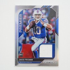 2020 Panini Prizm Premier JAKE FROMM PINK Rookie Jersey Card RC #21. rookie card picture