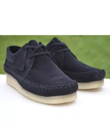 Clarks Weaver Originals Damen Schwarz Wildleder Leder Schuhe UK 4 D EUR 37
