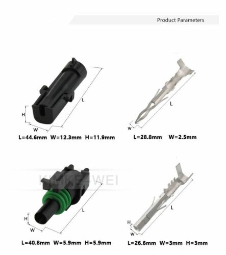 1 Pin/Way Hombre y Mujer Delphi Paquete Climático Paquete Climático Paquete Conector Kit Nuevo - Imagen 2 de 4