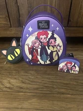 Disney Hocus Pocus Sanderson Sisters Portrait Mini Backpack Black Cat Coin Purse
