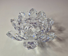 Genuine Swarovski Crystal Lotus Flower Candle Holder Boxed Authentic Certificate