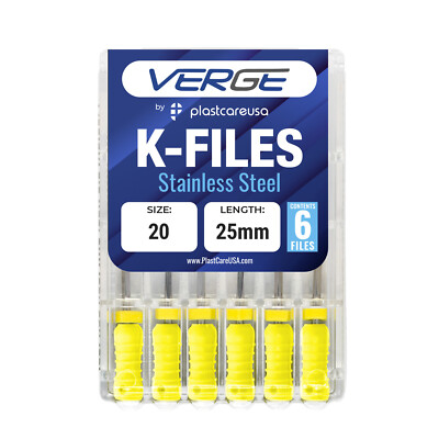 Size 20 25mm Endo K-Files, Endodontic Dental K Files (Premium Stainless Steel)
