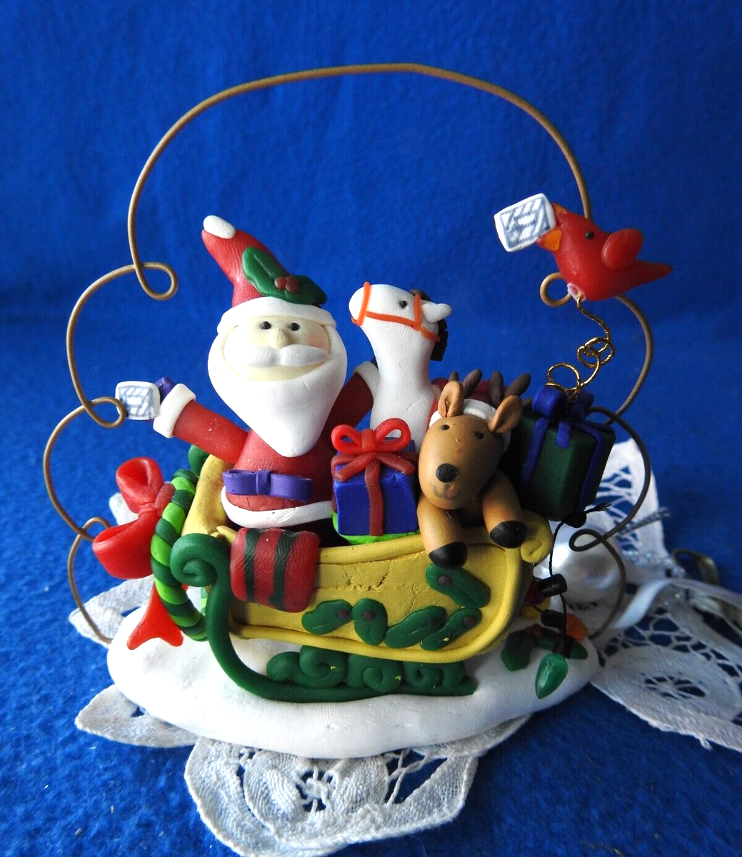 Kirkland Signature Jolly Holiday Ornament Costco Santa Sleigh with