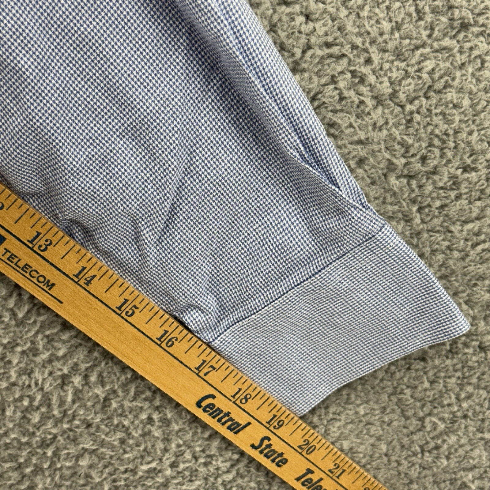 Michael Kors Men Button Up Blue Check Stretch L/S Dress Shirt 15 32-33 Medium thumbnail 5