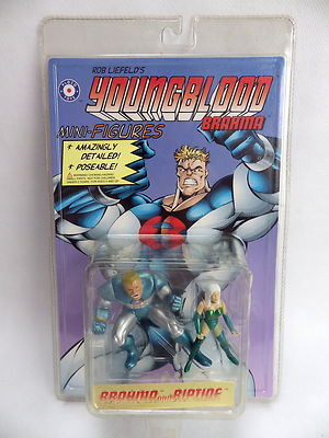 Seltene Minifigur YOUNGBLOOD Placo Toys 1995 BRAHMA und RIPTIDE neu im Blister
