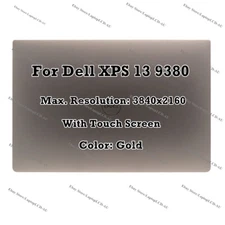 13" Gold Dell XPS 13 9380 UHD 4K LCD LED Display Touch Screen Assembly Complete