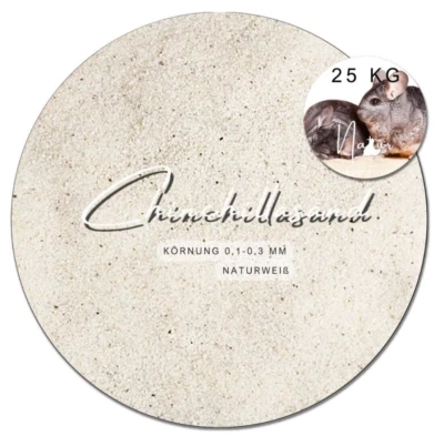 KRISTALLQUARZSAND Chinchillasand weiß 0,1-0,3mm 25kg Badesand Staubbad Hamster fein Fellpflege