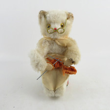 Vintage Wind Up Knittin Kitten T.N Japan 6"T Wind Up DOESN'T WORK - Parts Only