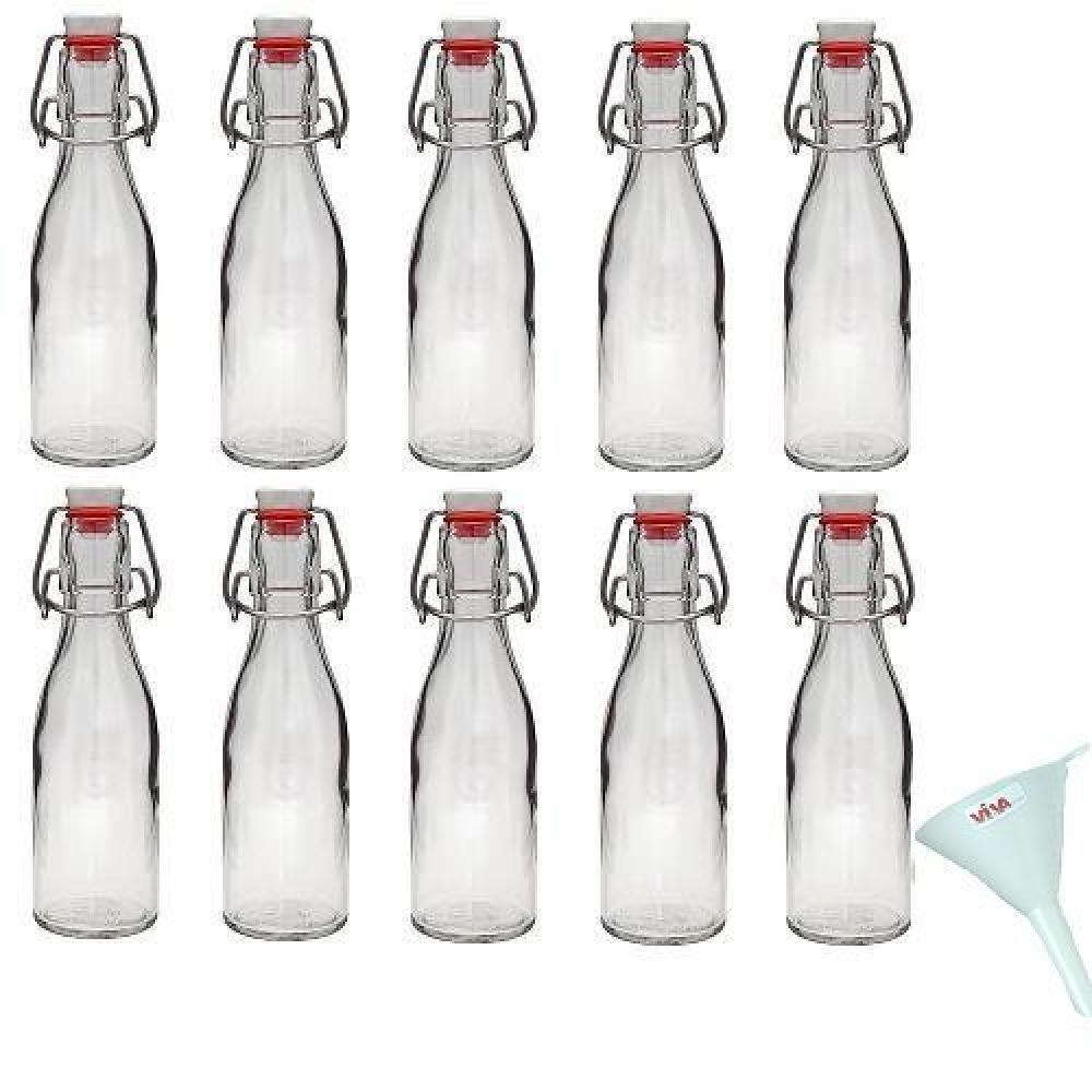(TG. 200ml) Viva Haushaltswaren - 10 Bottiglie Piccole con Tappo a Leva, capacit