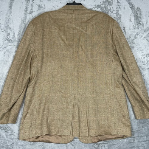 346 Brooks Brothers Silk Linen Wool Tan/camel Blazer Sport Coat 48R Y2K Tweed - Picture 16 of 16