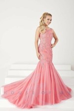 Tiffany 16193 Flamingo Pink Mermaid Gown NWT SALE SZ 6