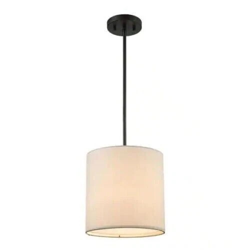 Black drum shade pendant light deals