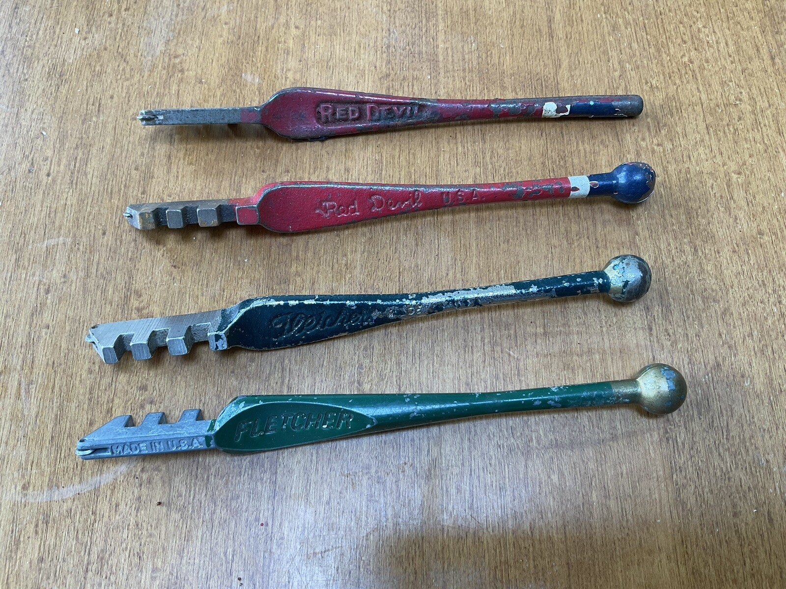 4 Vintage Glass Cutters 2 FLETCHER’s No 02 & 02A & 2 RED DEVIL’S NO 23 & 31 eBay