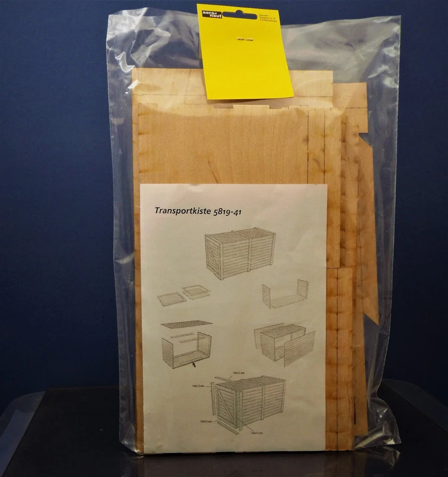 Modellbahn Zubehör, Holz Transportkiste mit Deckel, 276 x 136 x 152 mm, (L/B/H) - Bild 4 von 4