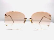 Vintage SRO Elegant Silver Metal Oval Rimless Sunglasses FRAMES ONLY
