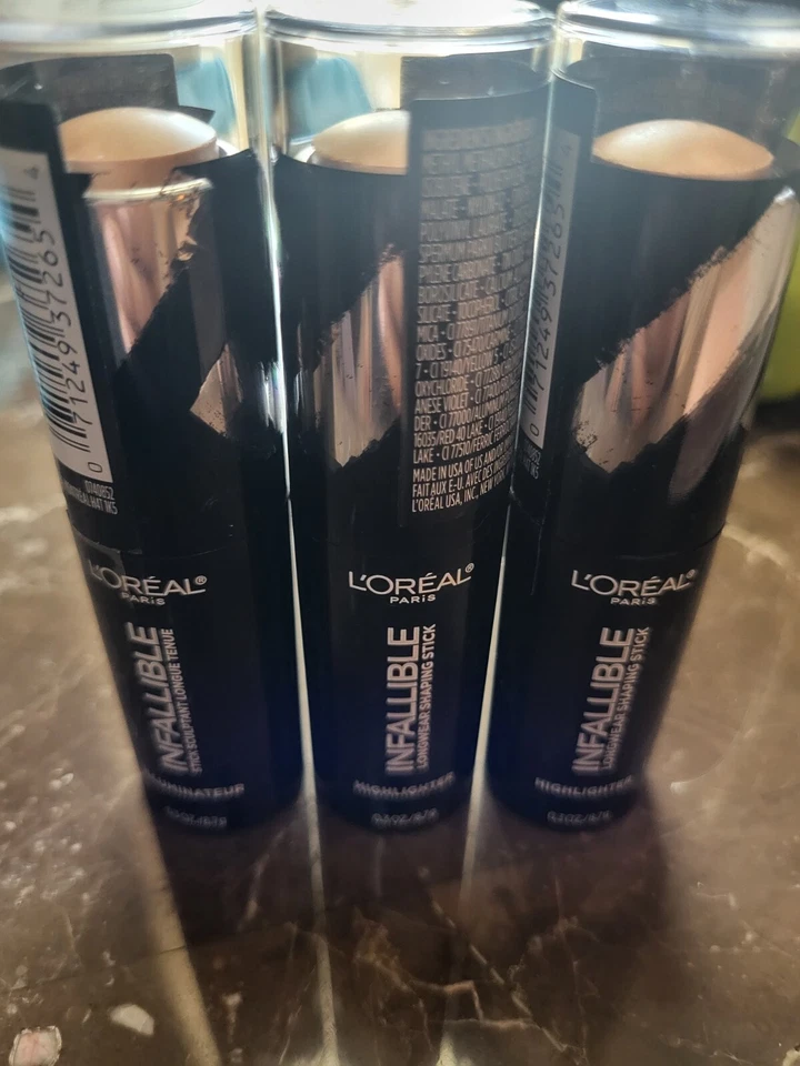 3-Loreal Infallible Longwear Shaping Stick Highlighter .3oz #42 Gold is Cold - Image 3 of 4