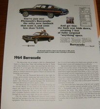 1964 Plymouth Barracuda Specs Info Photo 64 Cuda 273 65