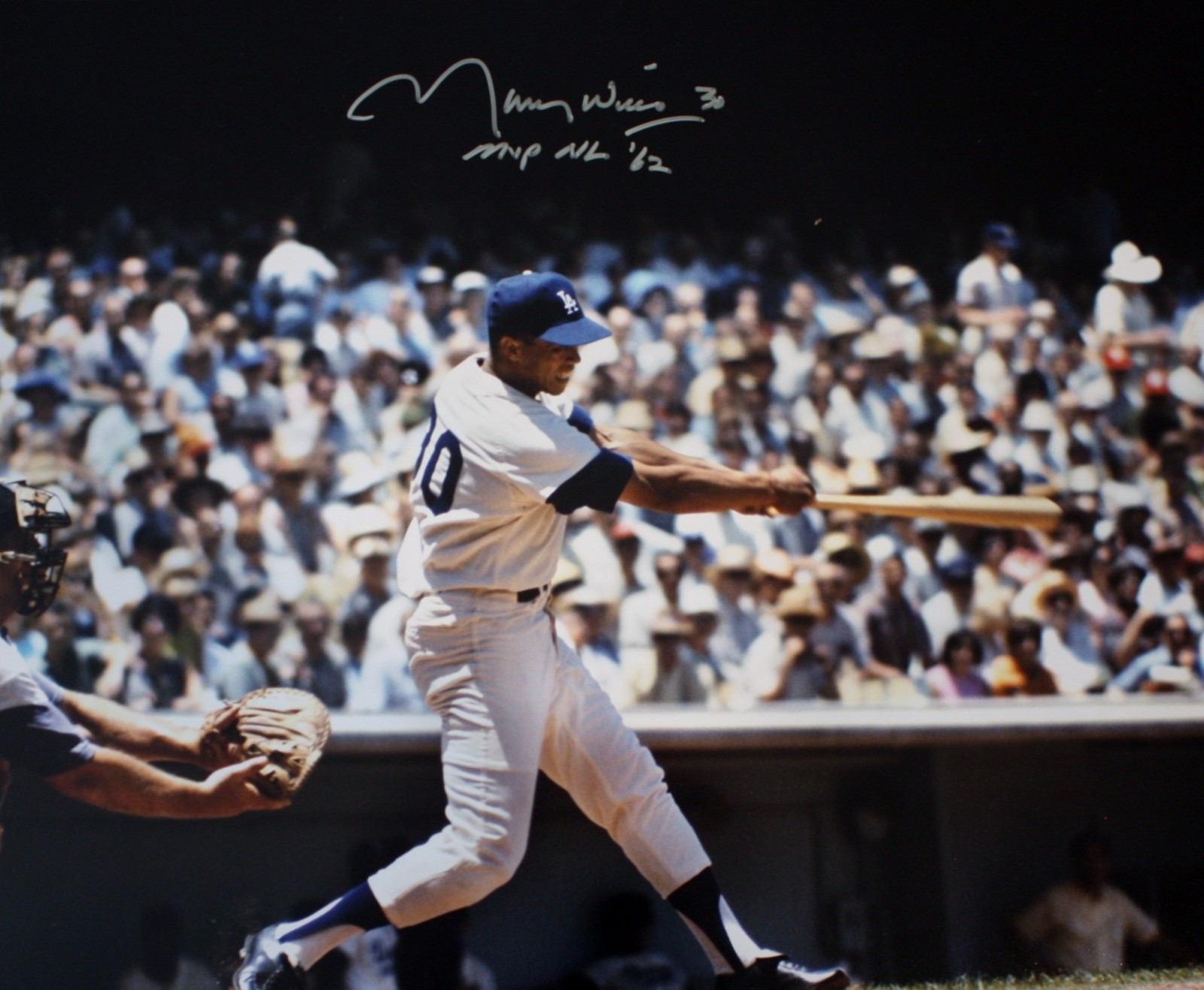Maury Wills Autographed Signed Los Angeles Dodgers 16x20 Photo with COA 