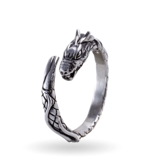 Jormungand anillo de plata runas vikingo sello vikingo celta amuleto serpiente 925