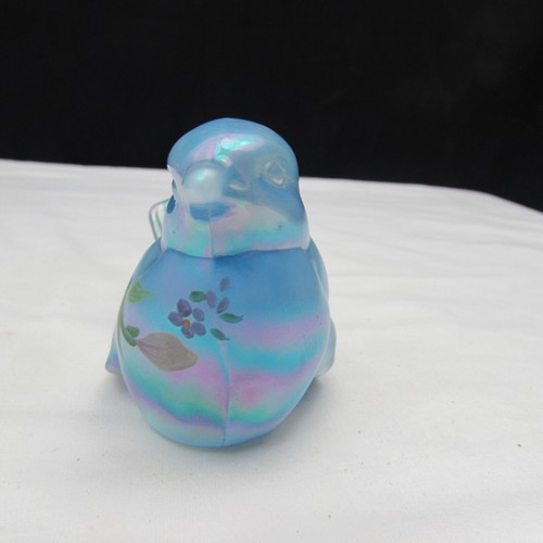 Fenton Misty Blue Iris on Misty Blue Hand Painted Bird 1997 B278 - Bild 4 von 5