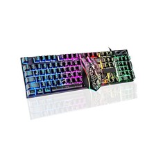 Wired Crack Rainbow Gaming Keyboard and Mouse Combo, 104 Keys Light... Fast Ship