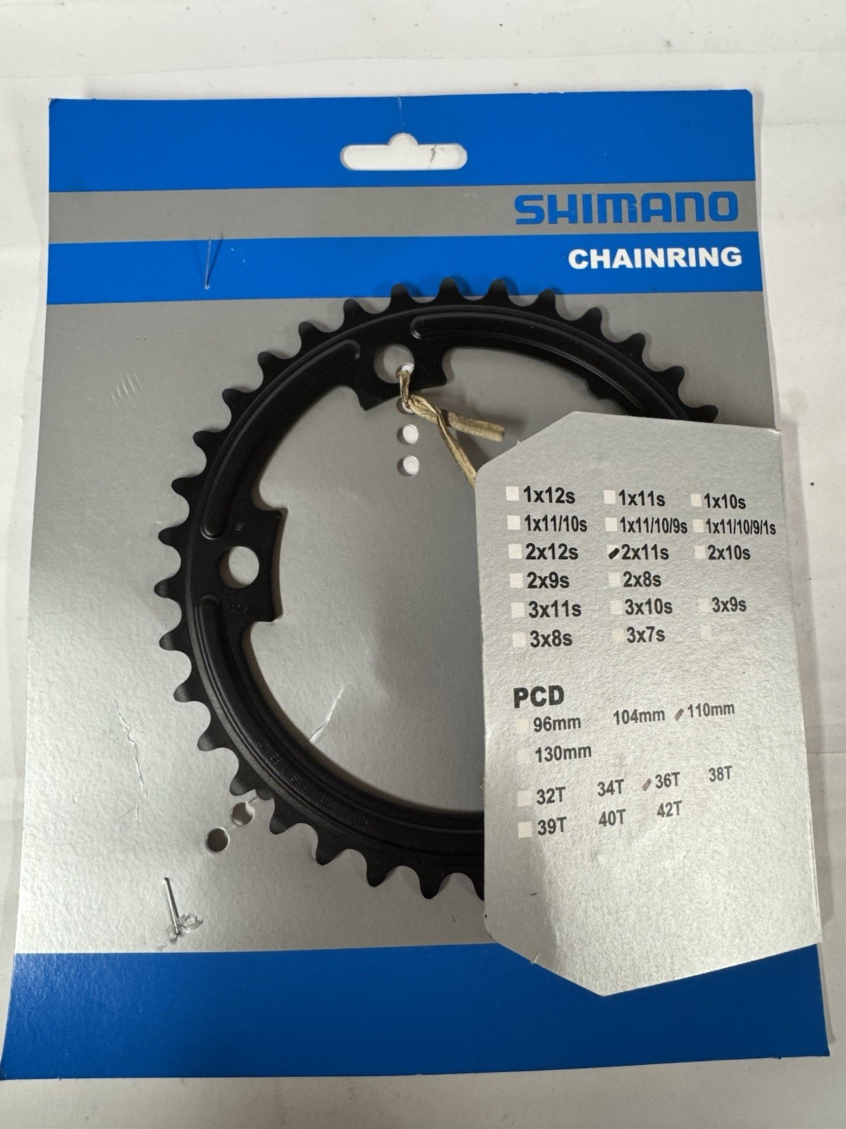 SHIMANO 105 FC-R7000 11-Spd 36-Teeth Chainring Y1WV36000 (52-36T) - Black