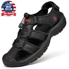Men'S Sandals Handmade Thick Bottom Rubber Breathable Casual Slip-On Beach Shoes