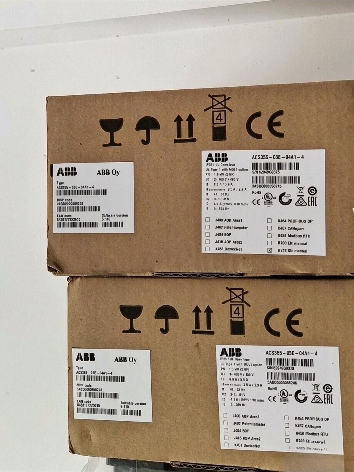 1pc ABB ACS355-03E-04A1-4 frequency converter 3PH 1.5KW