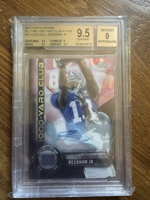 2015 Topps Chrome Odell Beckham Jr All-Time 1000-Yard Club AUTO 3/5 BGS 9.5 True
