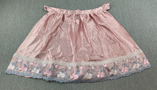 Satin Lace Overlay Edge Apron Women One Size Tie Back Country Core Silky Bow