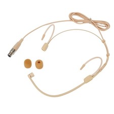 Unidirectional XLR 4-PIN Headworn Headset Microphone For Shure Wireless Beige