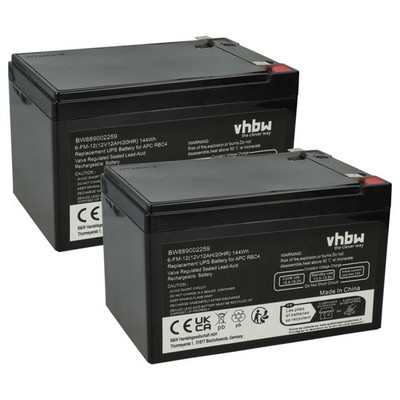 2x Akku Batterie USV für APC Back-UPS ES 62A Back-UPS CS Back-UPS 12Ah 12V AGM