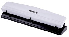 Bostitch Office Premium 3 Hole Punch, 12 Sheet Capacity, Metal, 1 Pack, White