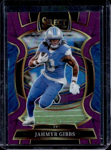 2025 Panini Select Jahmyr Gibbs Concourse Purple Prizm #/75 Lions