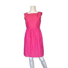 J Crew Hot Pink Sheath Dress Cotton Silk Barbiecore Work Office Womens Size 2