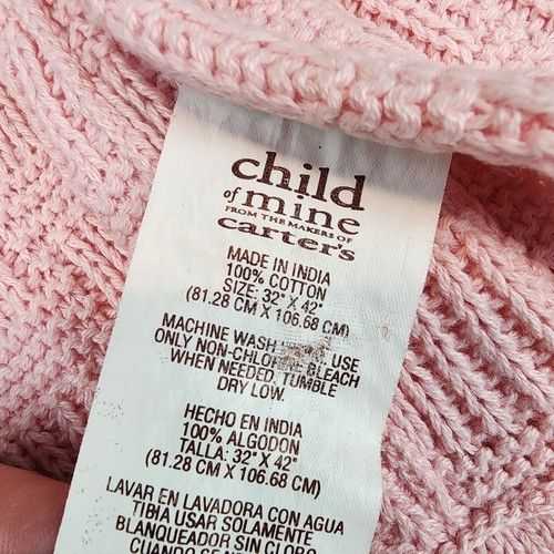 Child of Mine by Carter's pink knit baby blanket - Picture 3 of 5