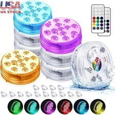 Submersible LED Lights Waterproof Remote Control RGB 16 Colors Pool Pond Decor