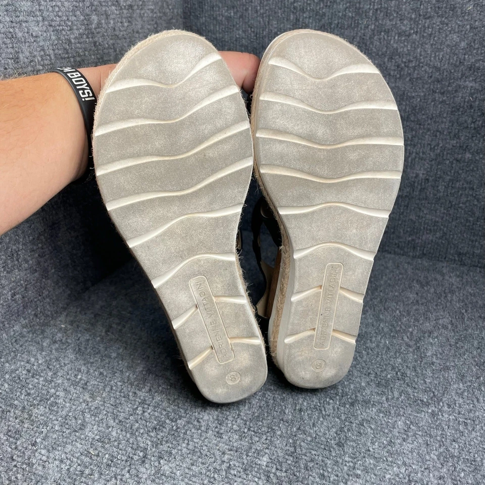 Sandalias Adrienne Vittadini AV-Capers para mujer 8M negras con tiras y cremallera tacón informales Foto 4 de 4