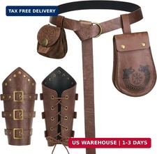 YESSA 4PCS Renaissance Accessories,Viking Renaissance Belt Pouch Coin Purse Leat