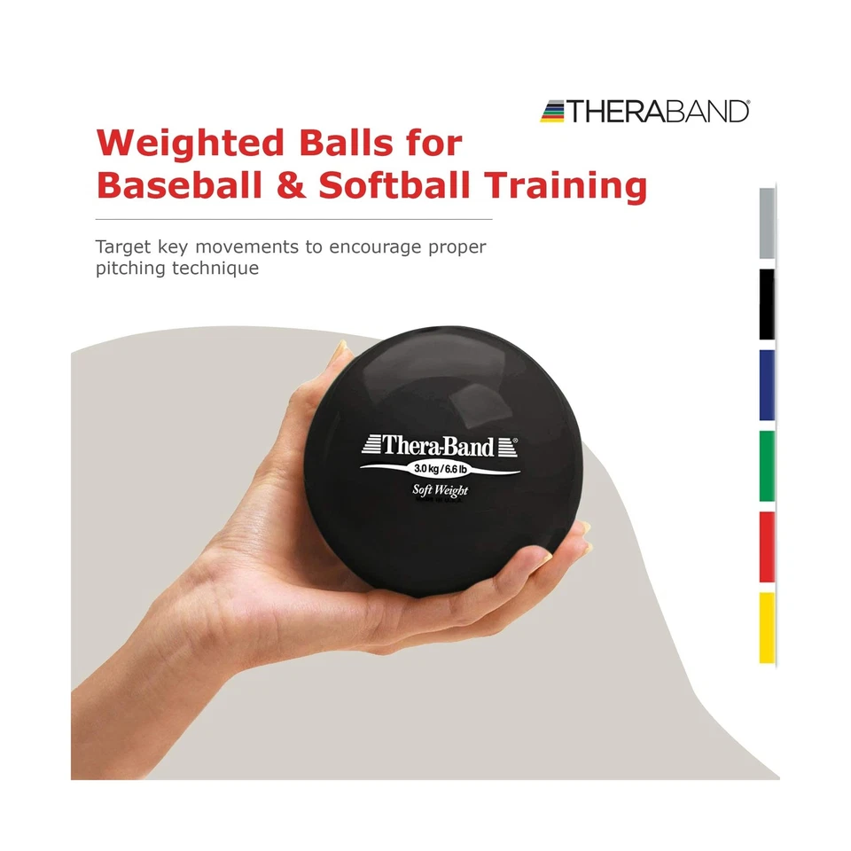 THERABAND Peso Suave, 4.5" Diámetro, Pelotas Pesadas para Béisbol, Pelotas Pesadas B... Foto 2 de 4