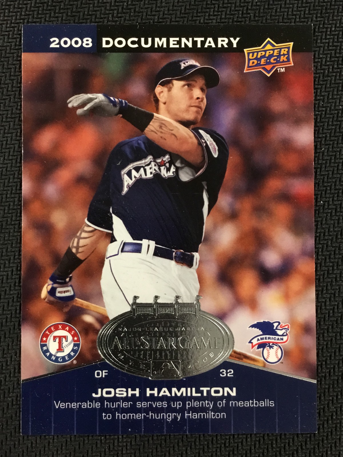 2008 Upper Deck Documentary #HRD-1 Josh Hamilton Home Run Derby Texas Rangers