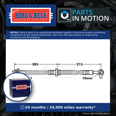 Brake Hose fits NISSAN X-TRAIL T30 2.0 Front Right 01 to 08 QR20DE Hydraulic B&B