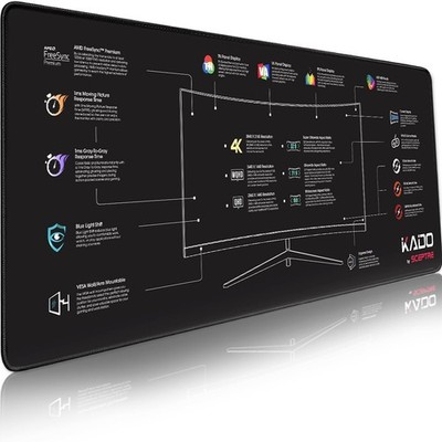 Kado Gaming Mouse Pad Desk Mat with Monitor Feature Icons 31.5x11.8in 800x300...