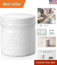 Butter Crock Ceramic Butter Dish for Soft Spreadable Butter Countertop Storage