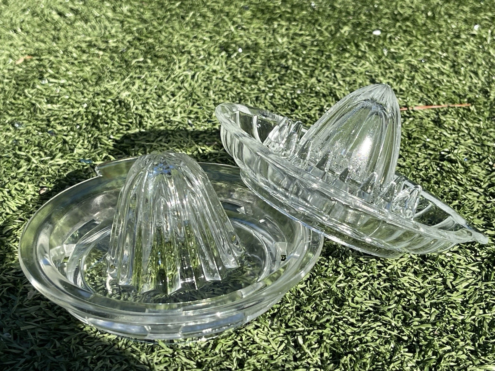 2 - Vintage Cut Glass Citrus Juicer Manual Reamer. Oranges zester squeezer
Opens in a new window or