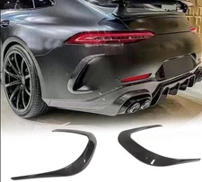 REAL CARBON Rear Bumper Splitter Canards Fins Fit For Benz AMG GT GT43 GT50 GT53