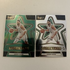 #13 Jayson Tatum 2024-25 Panini Select - Lodestars Green Prizms + Base Celtics