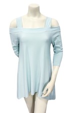 Pretty Woman Blue Off Shoulder Tunic Top Women’s Small Stretch USA Made