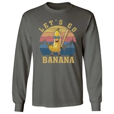 Lets Go Bananas Retro Design - Funny Baseball Fans Long Sleeve Tshirt
