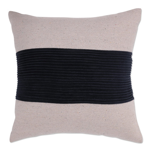 Indoor Wide Stripe Midnight Throw Pillow, Blue